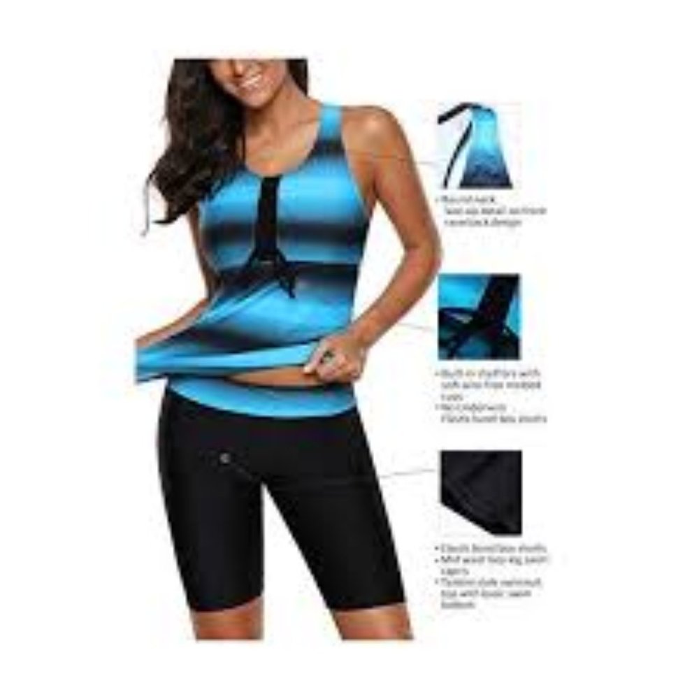 Aleumdr Womens Racerback Tankini with Swim Capris